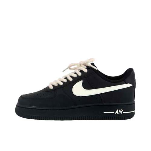 【定制球鞋】Nike Air Force 1 板鞋   麻绳黑空军CW2288-001