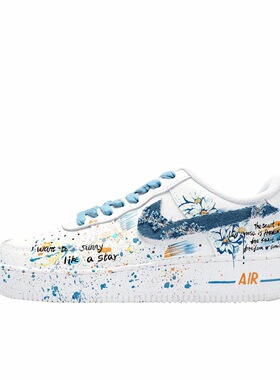 【定制球鞋】 Nike Court Vision 1 板鞋小雏菊/遂蓝色CW2288-111