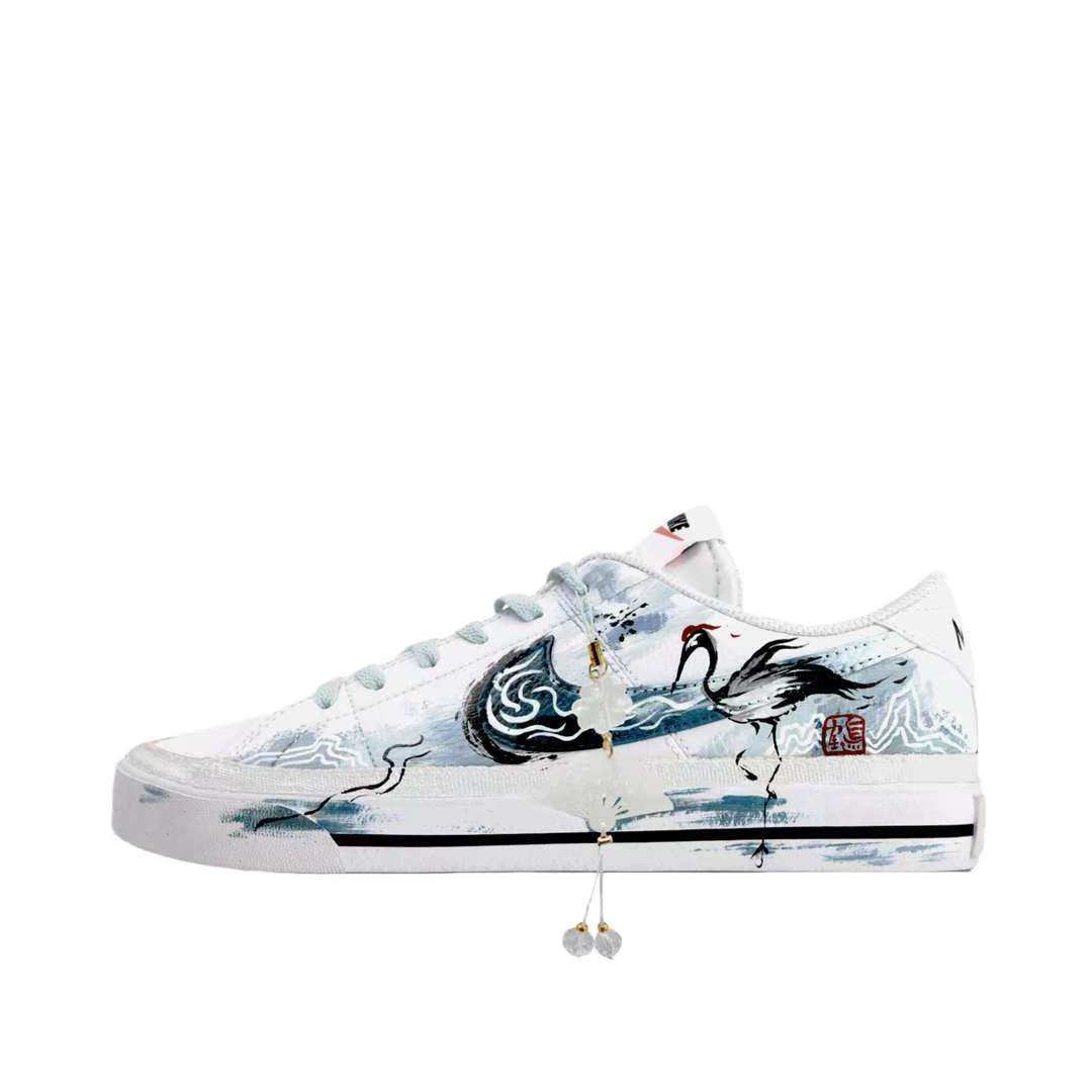 【定制球鞋】 Nike Court Legacy 板鞋 云鹤九霄 DH3162-100