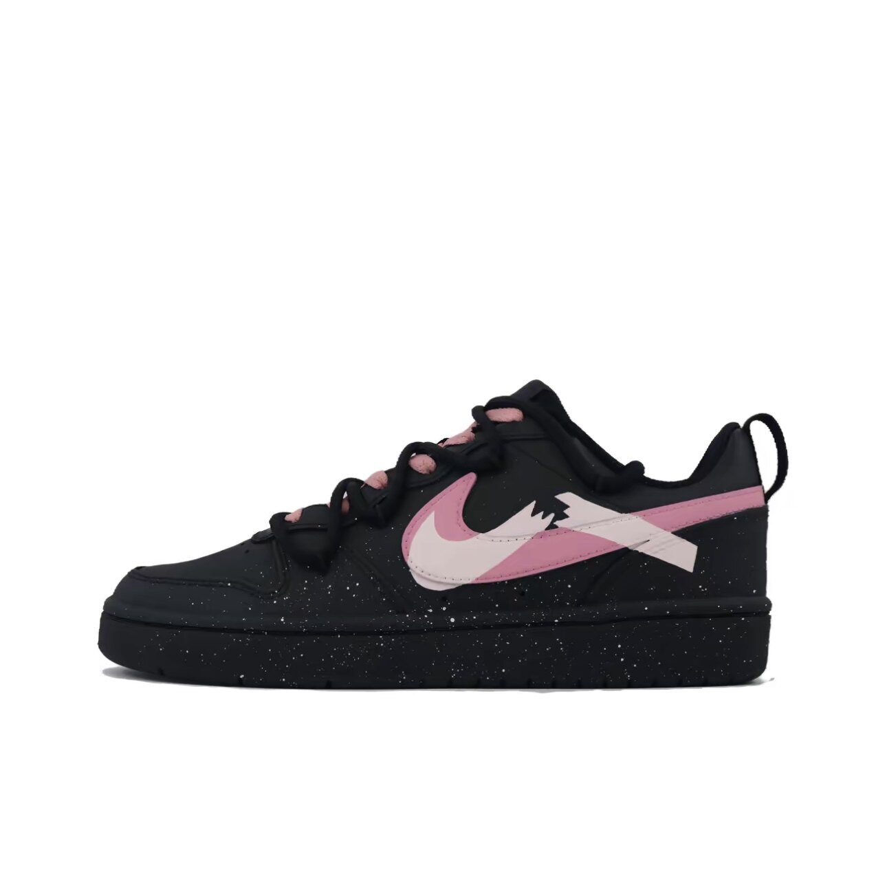 【定制球鞋】Nike Court Borough 断钩莓粉 双钩 黑粉 BQ5448-115