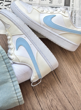 【定制球鞋】Nike Court Borough 懒猫缝纫机 海盐蛋挞BQ5448-100