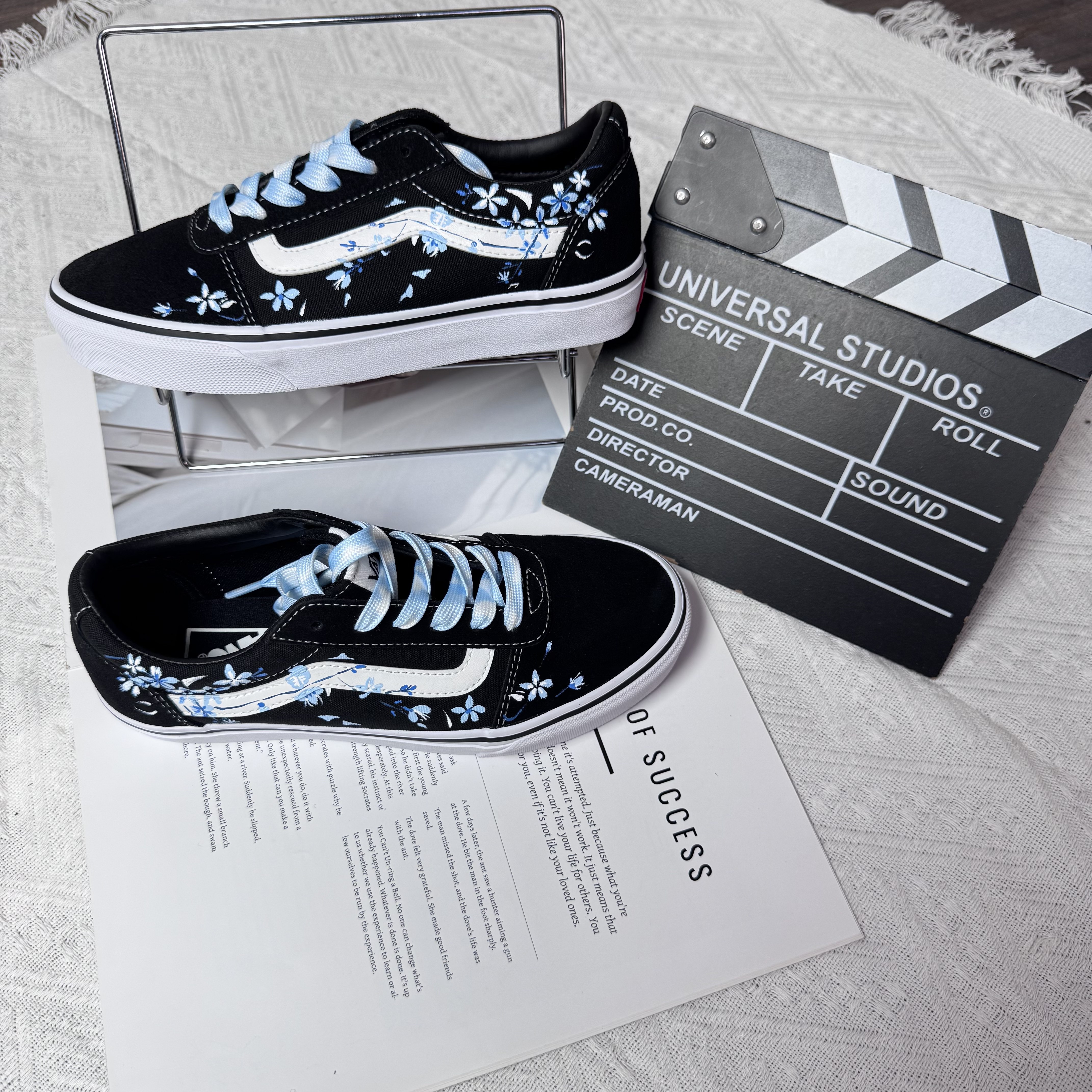 VANS定制樱蓝幻梦低帮帆布鞋