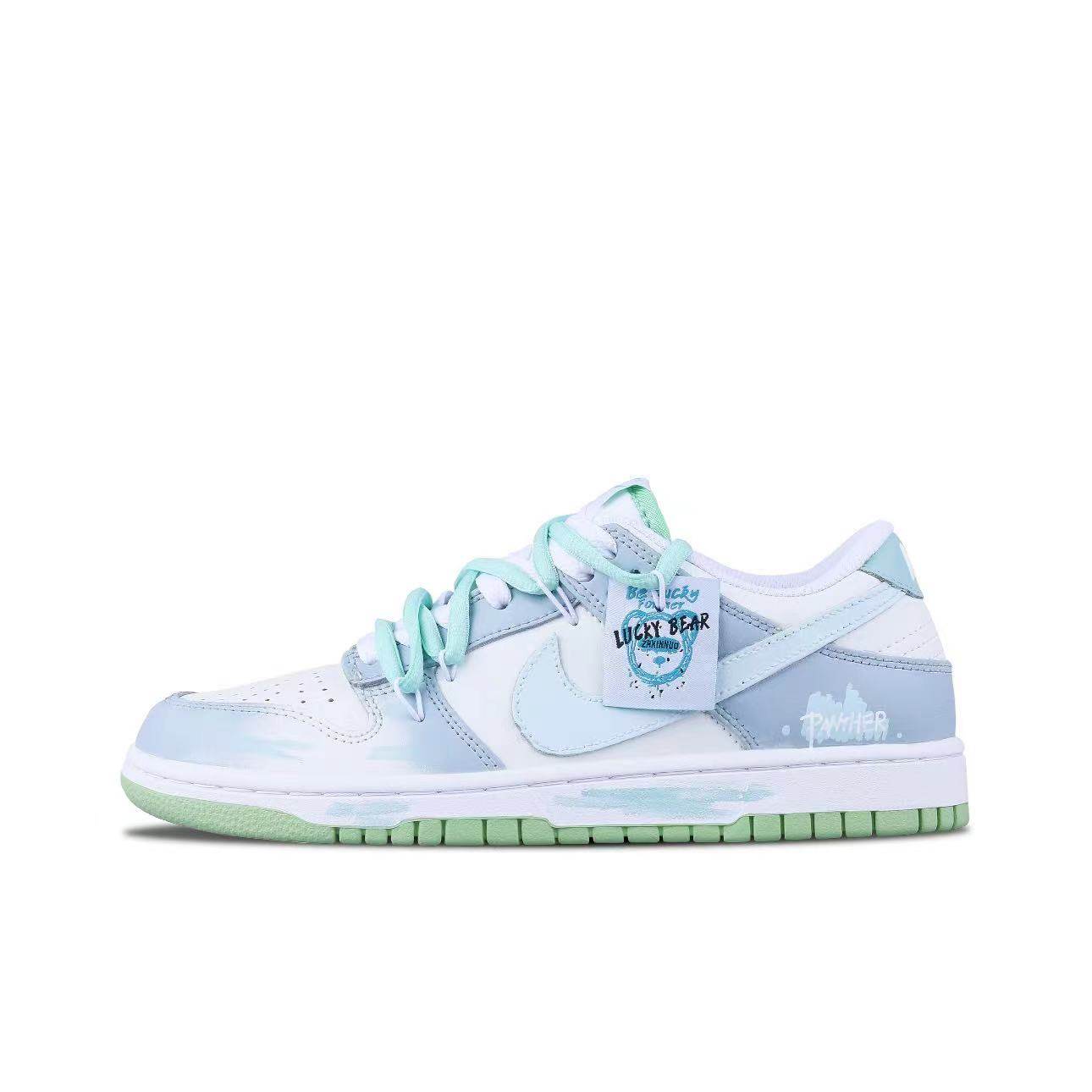 【定制球鞋】Nike Dunk 冰蓝海盐 清新 涂鸦 蓝白  DV0831-105,运动鞋new,篮球鞋,淘宝优惠券,粉丝福利购,淘宝优惠卷