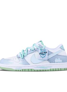 【定制球鞋】Nike Dunk 冰蓝海盐 清新 涂鸦 蓝白  DV0831-105