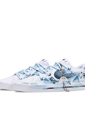 【定制球鞋】 Nike Court Legacy 板鞋  墨染江山 DH3162-100