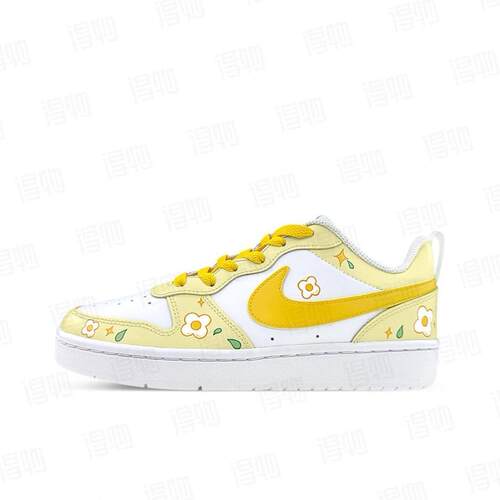 【定制球鞋】Nike Court  Borough 踏青白黄 BQ5448-100