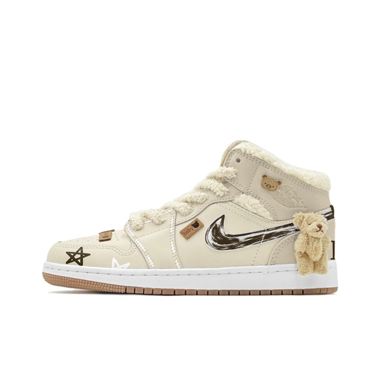 【定制球鞋】Jordan Air Jordan 1 恋爱小熊 公仔 米黄DO2207-264
