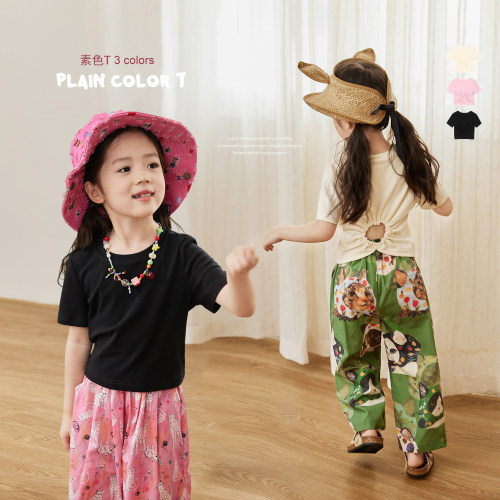 小O宝Okids童装女宝宝素色T恤