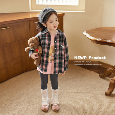小O宝Okids童装女宝宝格子开衫