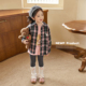 女童衬衣开衫 小O宝Okids童装 新款 女翻领2026春装 外套 宝宝格子衬衫