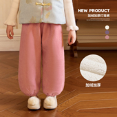 小O宝童装 女童休闲灯笼裤 宝宝加绒加厚灯芯绒裤 子女2025冬新款