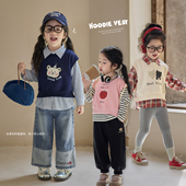 陈大猪小O宝Okids宝宝卫衣马甲女秋装 印花2025新婴儿马甲背心外套