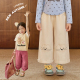 女童休闲裤 小O宝童装 新款 女刺绣小猫2026春秋季 宝宝护膝直筒裤