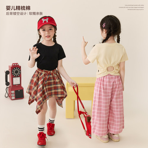 小O宝OKids童装女宝宝素色T简约