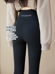 TNNTHOME佐丹伊80995芭比裤加薄绒高腰收腹加绒瑜伽裤保暖鲨鱼裤