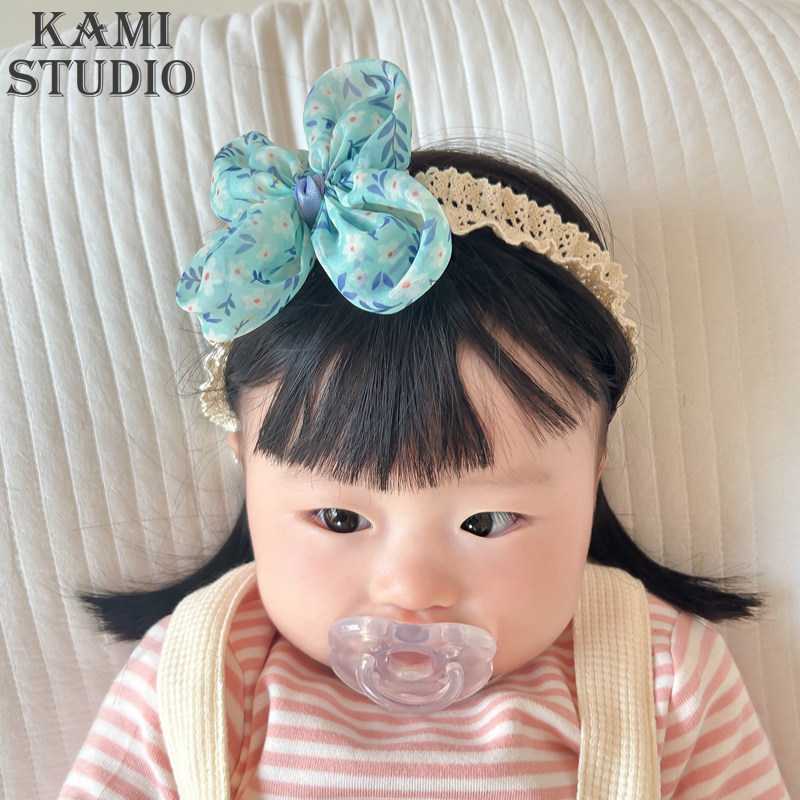 婴儿发带韩版小清新碎花蝴蝶结公主发饰儿童发带可爱女宝宝头饰