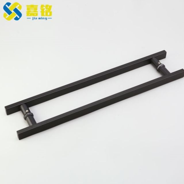 玻璃门拉手大把手方管浴室淋浴房玻璃门哑光黑色烤漆大门拉手