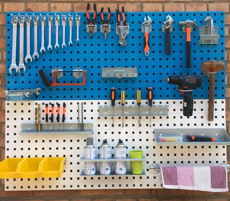 带轮清扫工具放置架电子墙上展柜架子机械零件标牌移动把手挂架