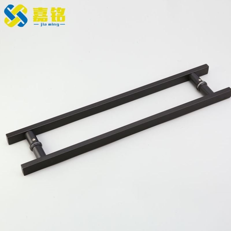 玻璃门拉手大把手方管浴室淋浴房玻璃门哑光黑色烤漆大门拉手