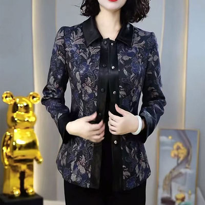 阔太太端庄气质花色外套西装女士