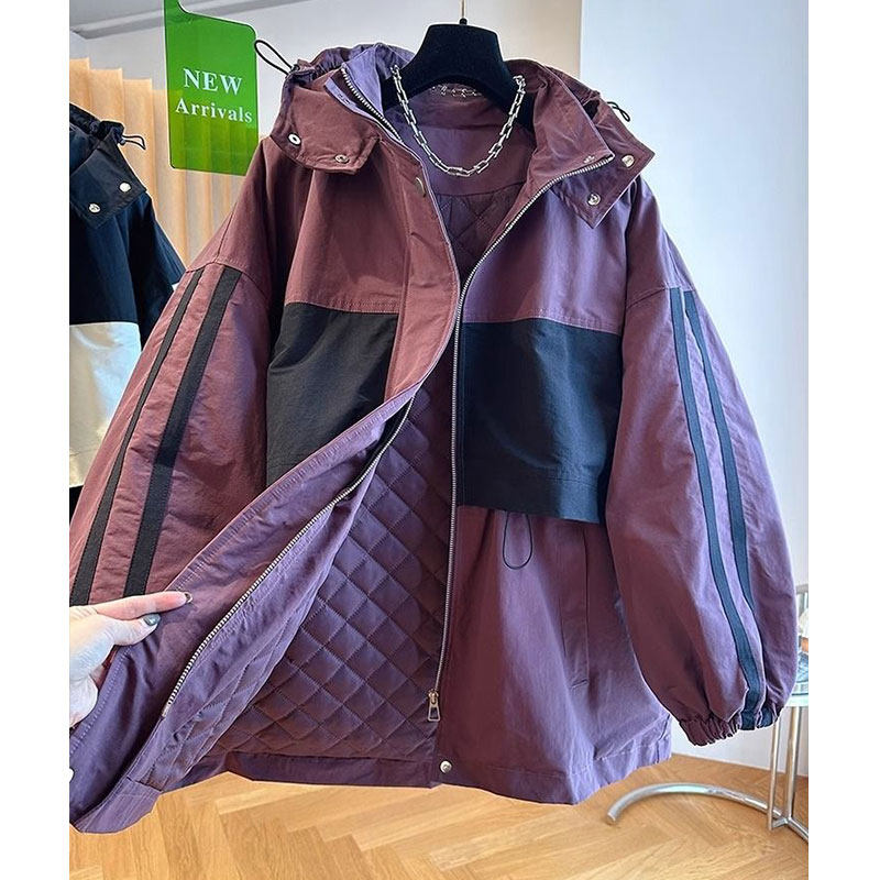 时尚大码洋气紫色加厚保暖棉服冬季新款宽松百搭连帽冲锋衣外套女,女装/女士精品,棉衣/棉服,淘宝优惠券,粉丝福利购,淘宝优惠卷
