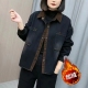 宽松休闲百搭妈妈装 新款 上衣 洋气加厚牛仔外套女2024春季 复古时尚