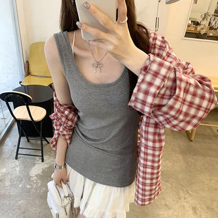 好看运动u领无袖吊带背心女夏2026新款美式酷辣内搭外穿上衣女