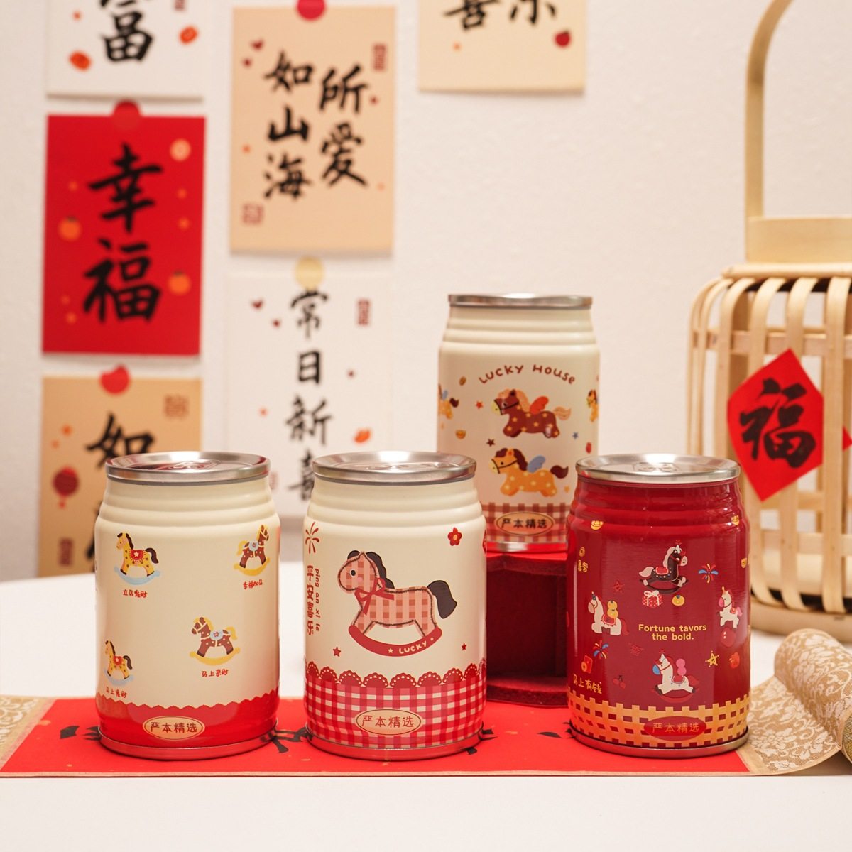 卡通可爱316不锈钢保温杯便携高颜值双饮保冷杯马年创意礼品,餐饮具,保冷/保温杯,淘宝优惠券,粉丝福利购,淘宝优惠卷