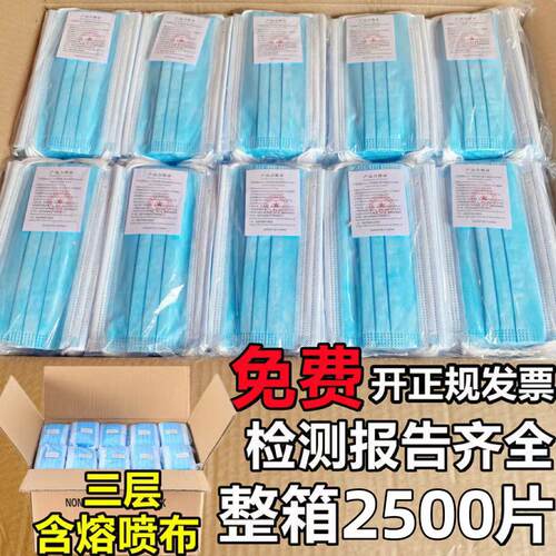 2500只整箱一次性口罩成人防尘