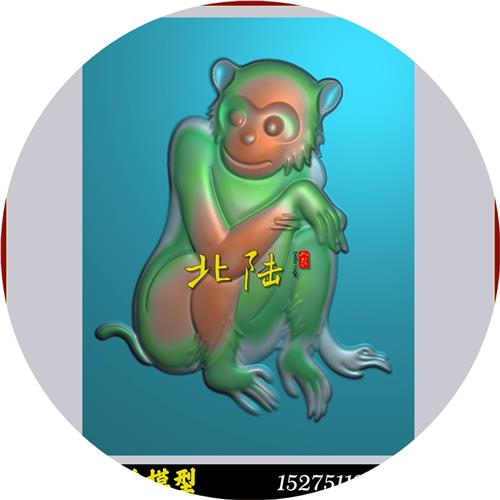 19*25cm动物生肖猴子浮雕图精雕图bmp灰度图木石雕不带线5.21文件