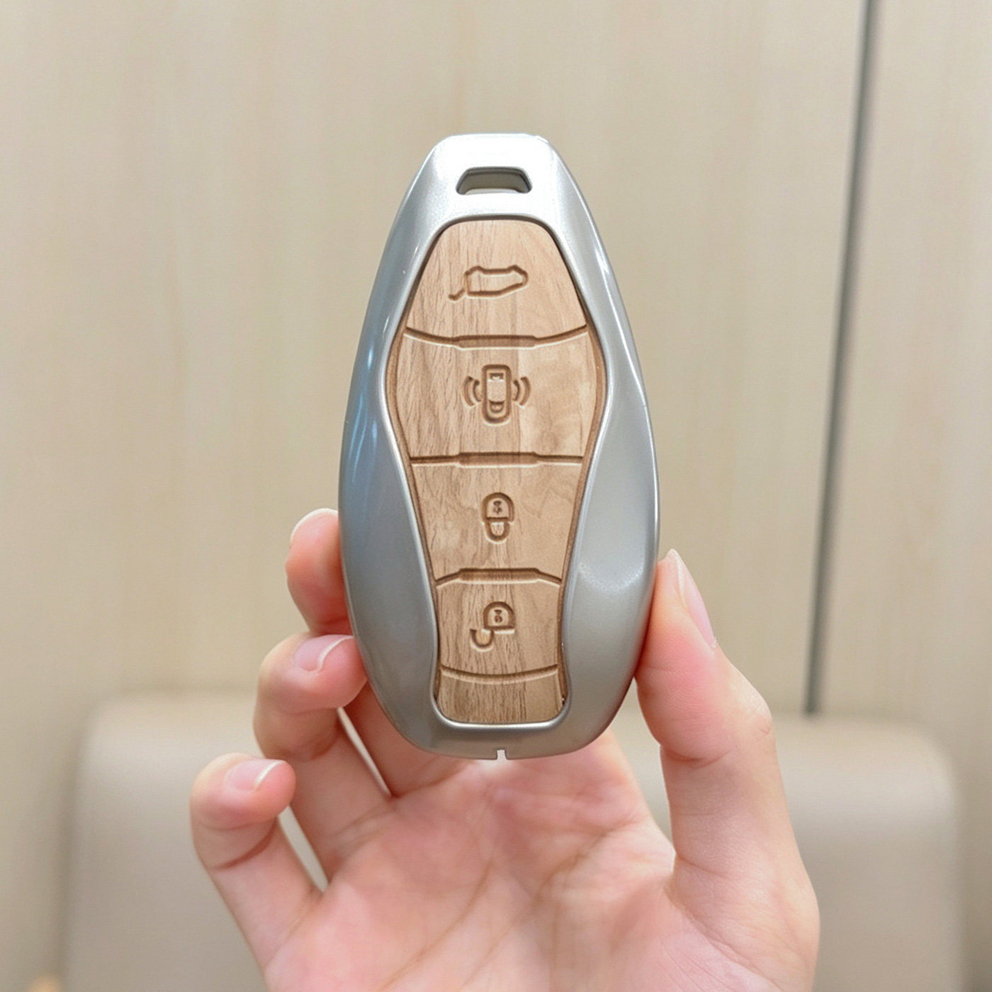 适用于红旗系列钥匙套木纹金属壳