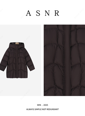 BRAID I 衣长75中长款冬季保暖连帽90鸭绒服 WH6519