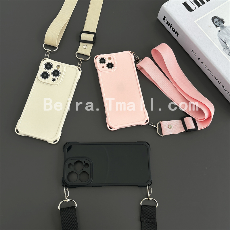 适用三星A四角开孔斜跨手机壳