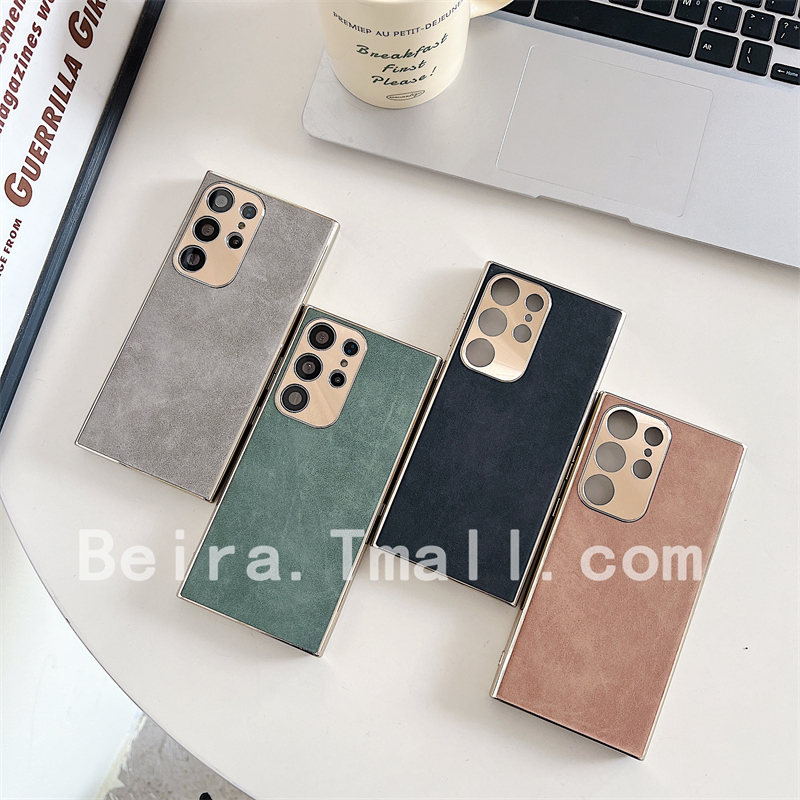 电镀软边亚克力硬壳毛绒面保护套