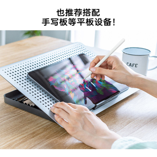 日本SANWA铝制笔记本电脑散热架降温支架散热架8档角度调节支架