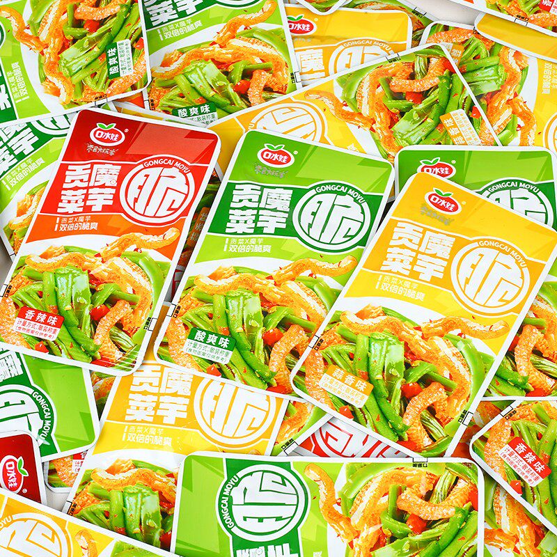 【热销50包】魔芋贡菜麻辣解馋小零食干吃即食香脆爽口辣条2包装
