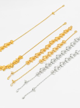 东方美学黄铜925纯银新中式拉丝蝴蝶项链手链套装氛围感爆款推荐