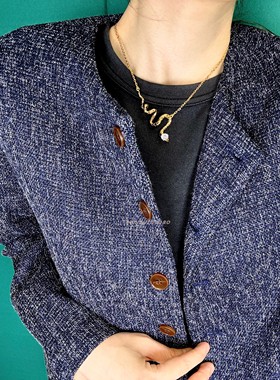 灵蛇系列小红书纯银镶钻项链