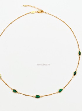 绿色满天星孔雀石项链