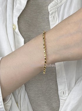 925银意大利切花工艺可抽拉手链