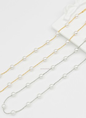 法式复古优雅气质赫本风轻奢时尚925银设计感点滴施华洛珍珠项链