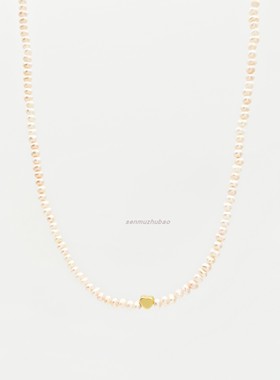 法式天然淡水小爱心baby珍珠项链轻奢优雅高级感锁骨链情人节礼物