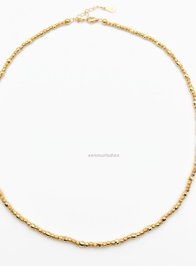 欧美时尚简约超闪刻面串珠项链纯银镀金轻奢百搭高级感设计锁骨链