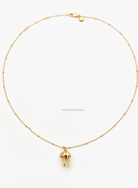 微镶锆石水母章鱼纯银项链