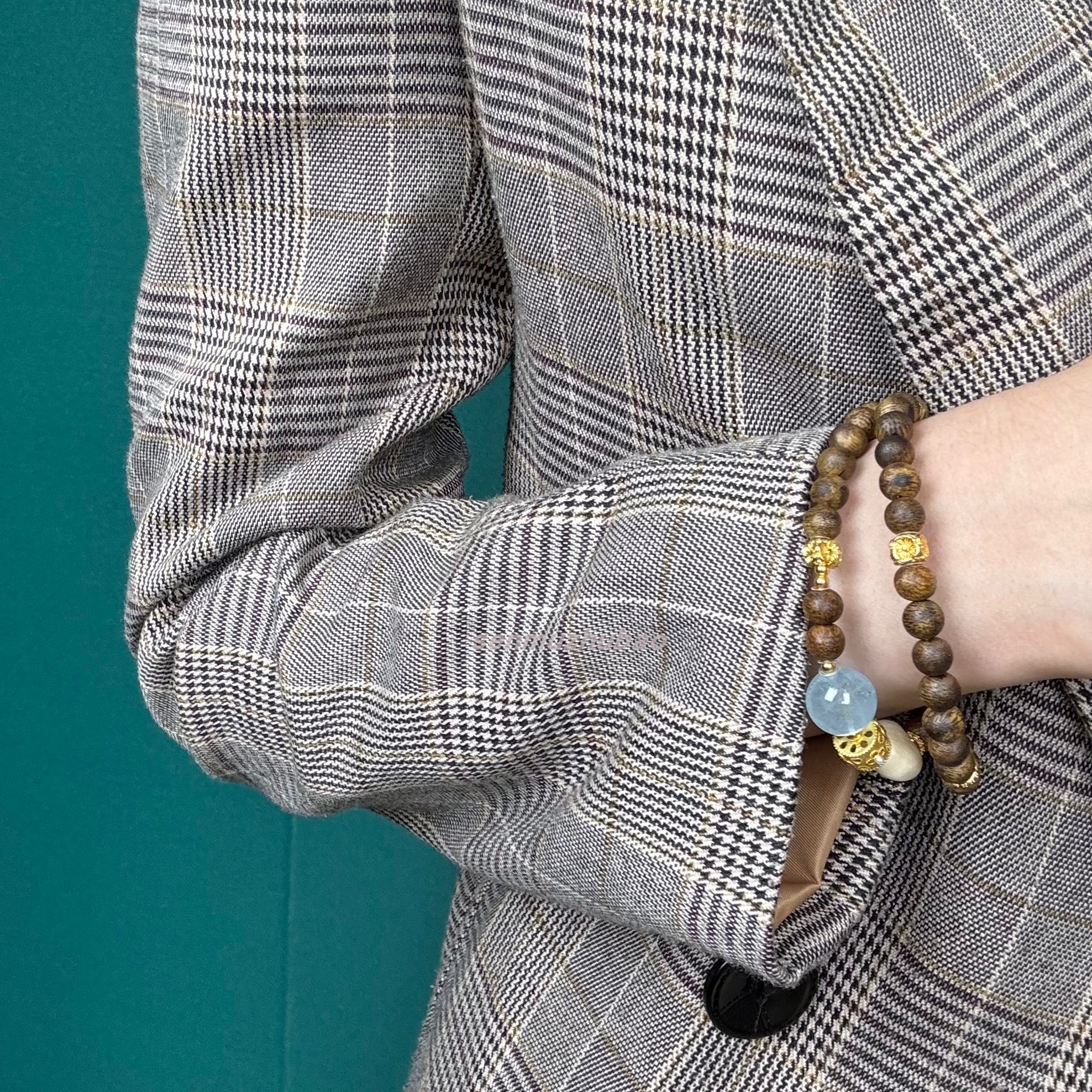 沉香猛犸象牙双圈复古风手链手串