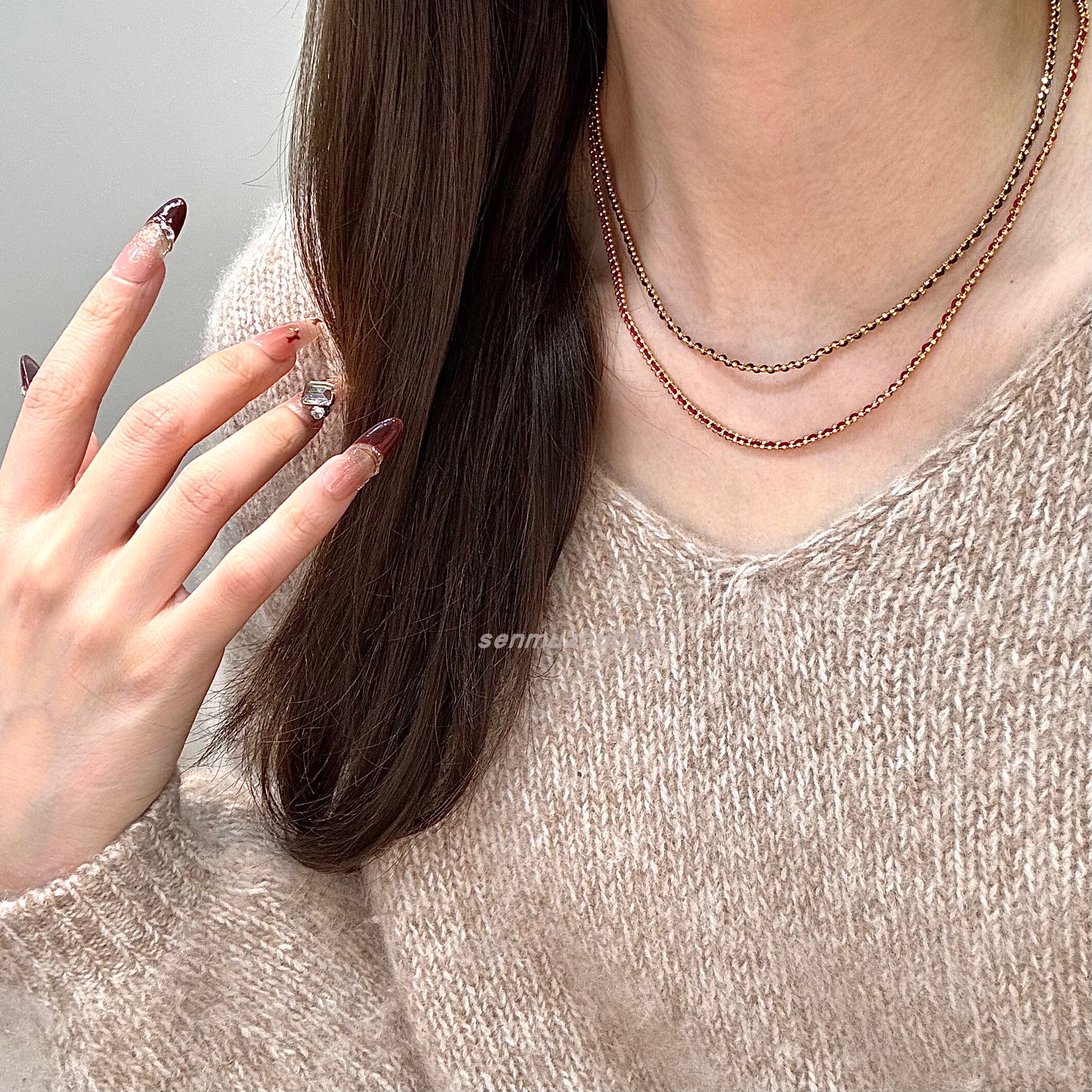 新中式复古925纯银编绳设计感转运珠多色项链个性独特轻奢高级感