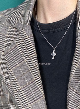 十字架项链S925纯银镂空镶钻