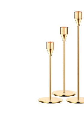 亚马逊跨境金色铁艺烛台光