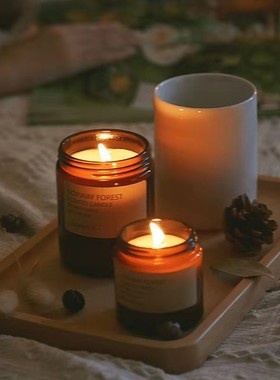 棕色避光蜡烛杯客厅摆件香