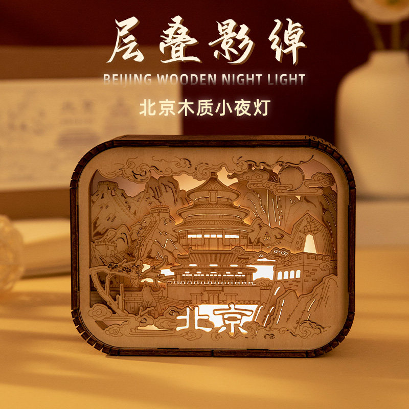 北京小夜灯木制城市旅游纪念礼品故宫文创礼物女生生日礼物伴手礼